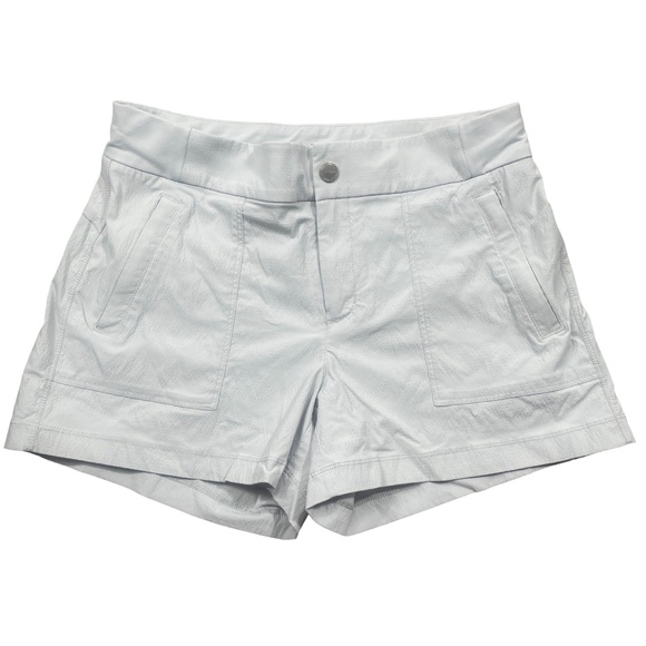 Athleta Pants - Athleta 8 Light‎ Gray Shorts Zip Snap Closure Zip Pockets Nylon Spandex